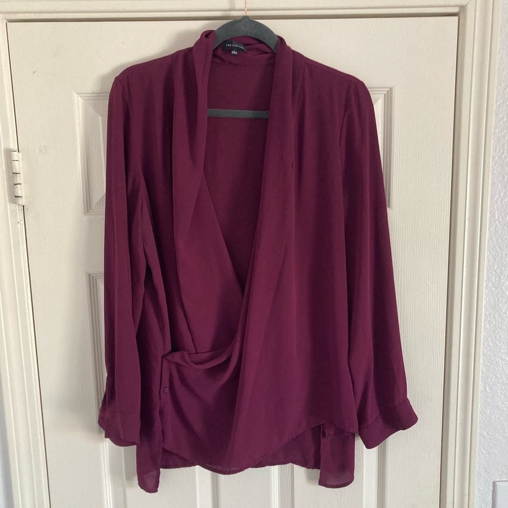 Bordeaux color wrap blouse
